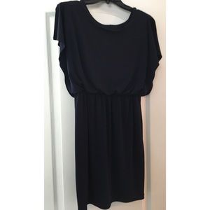 Navy blue short dress. Semi-casual.
